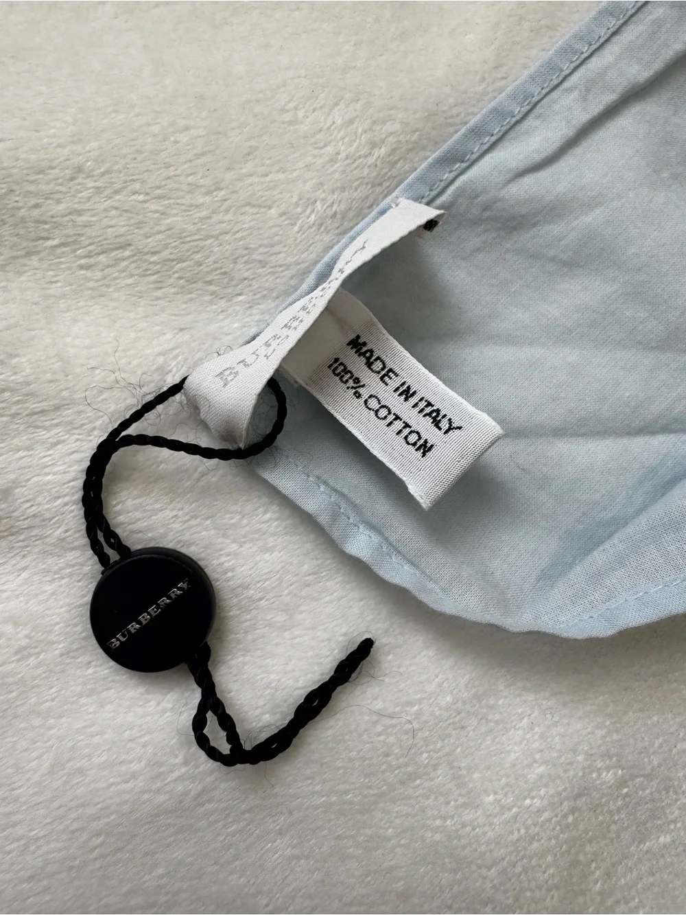 Burberry light Blue and Brown Check Cotton Scarf